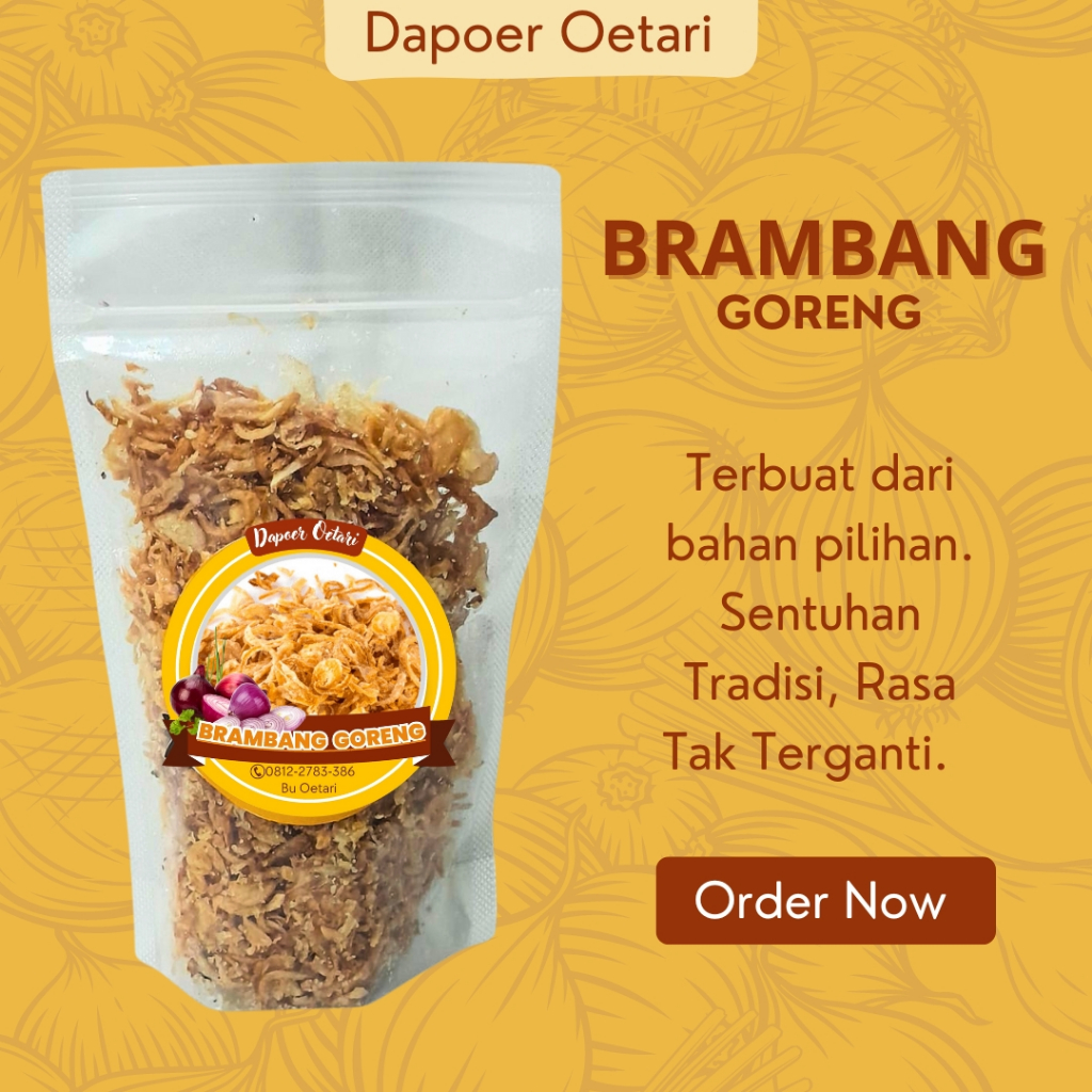 

Brambang Goreng Dapoer Oetari Kualitas Super 100gr Bawang Merah Goreng Kiloan