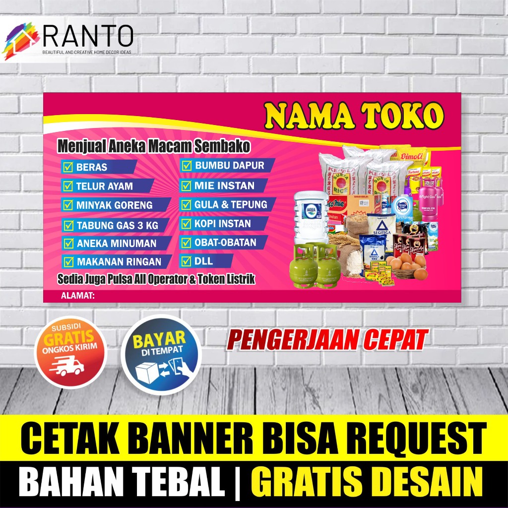 Spanduk Warung Sembako - Banner Toko Sembako - Sepanduk Warung Madura