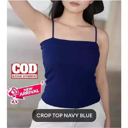 Atasan Wanita Korean Tali Spaghetti Crop Top//Kemben Tanktop Crop Daleman Tali Tipis Spaghetti Stree