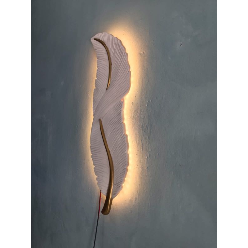 lampu dinding motif bulu angsa