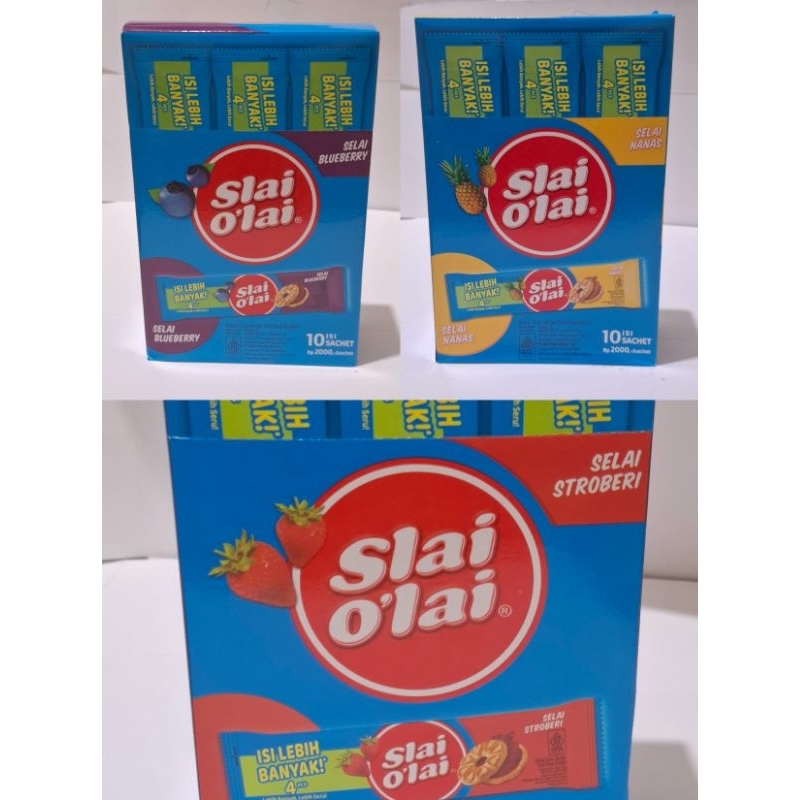 

slai olai selai strobery + nanas + bluberry per box