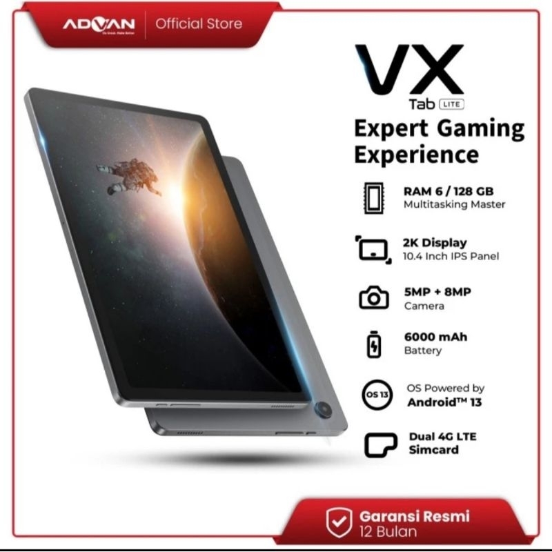 advan vx lite 6/128gb 4g tablet 11 inch
