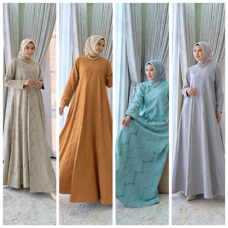 New Arrival Alesia Dress Gamis Marevi Terbaru ori premium mewah Elegant
