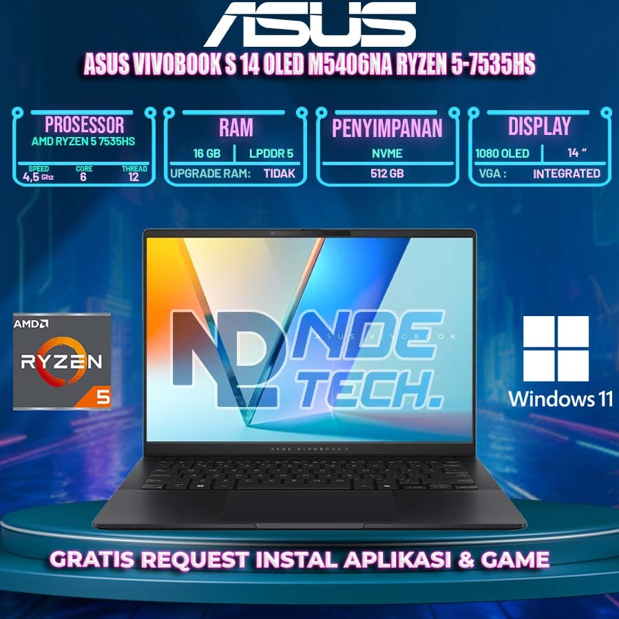 ASUS Vivobook S 14 OLED M5406NA Ryzen 5-7535HS