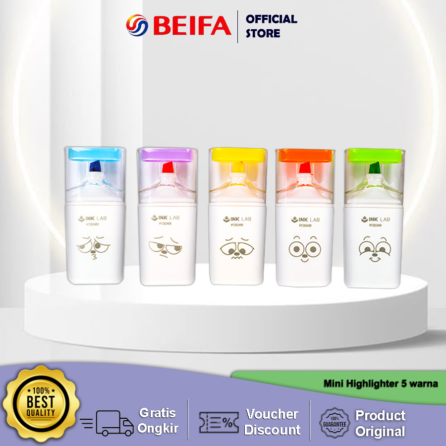 

Beifa Mini Highlighter Fancy Penanda Berwarna 5 Warna HY503