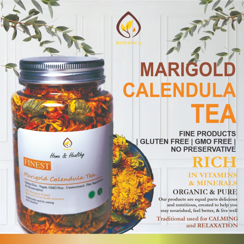 

BOTANICA Marigold Calendula Flower Tea Import / Teh Bunga Calendula / Teh Insomnia 250 gr - 1 Kg