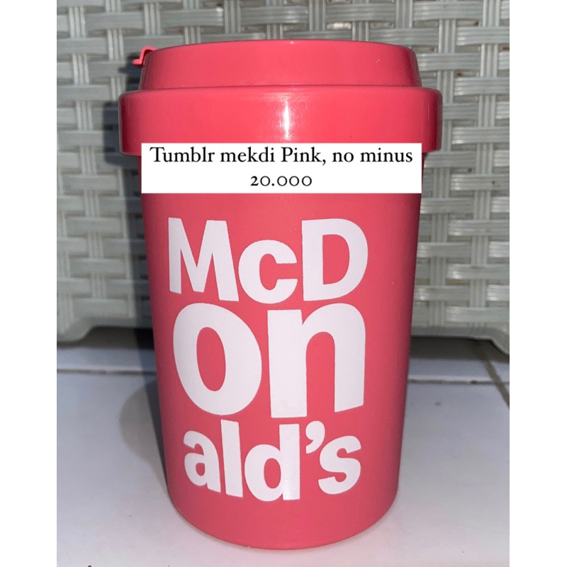 tumblr tumbler botol minum mekdi pink mcd, preloved