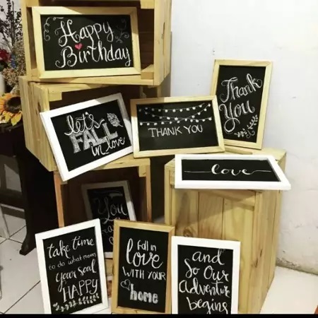 

Papan Tulis Kapur Chalk Board 20x30 Bingkai kayu jati belanda