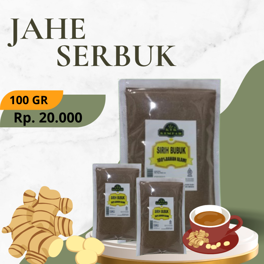 

JAHE SERBUK 100 GRAM ASLI MURNI TANPA CAMPURAN GULA