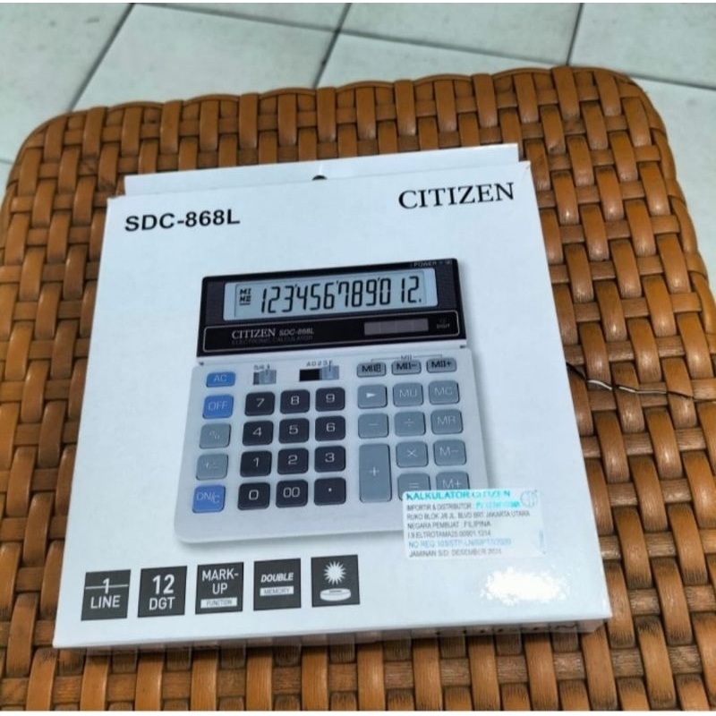 

Original Calculator Citizen SDC-868L 12 Digits.