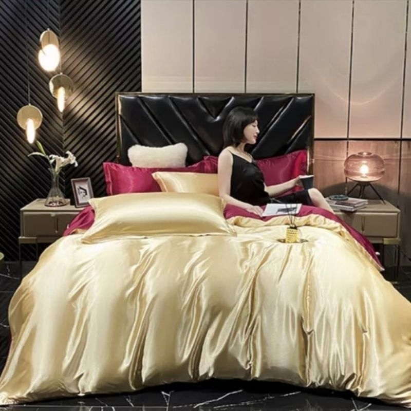Bedcover Set Sprei Satin Velvet/Bedcover Sprei Satin Velvet/Sprei Satin UK 200x200 Super King /Sprei
