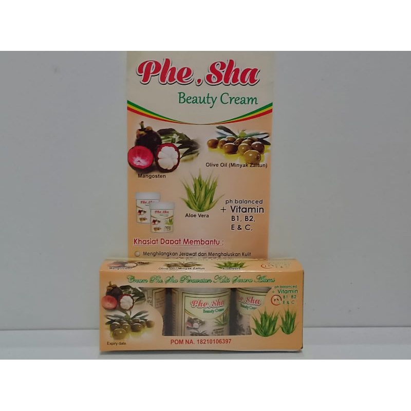 3 BOTOL PHE SHA CREAM PEMUTIH ORIGINAL DAN BPOM EXP 2027