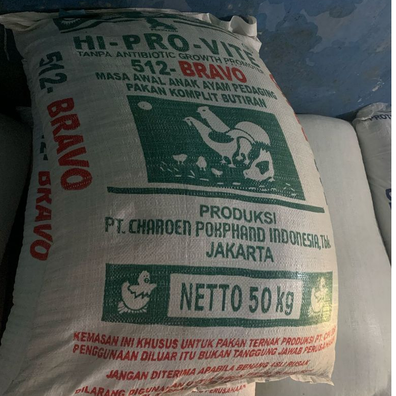 Pakan Ayam Pakan Anak Ayam Pedaging Hi-Pro-Vite 512 Bravo Butiran Eceran Per Kg