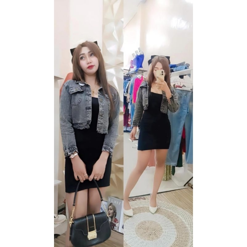 SASHA NAOMI BUTIX-PALING LARIS PROMO JAKET JEANS CROP/ JAKET WANITA RAWIS