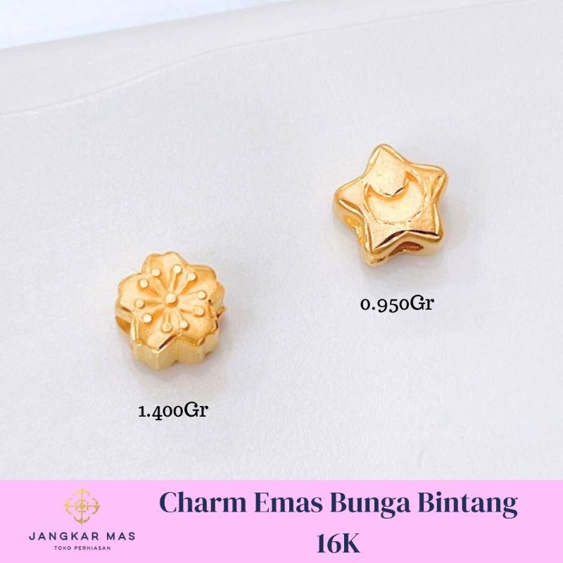 CHARM EMAS BUNGA BINTANG KADAR 16K