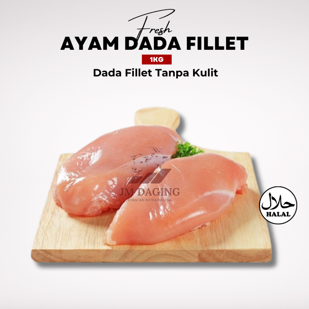 

Daging Ayam Dada Fillet Boneless Halal 1kg Tangerang