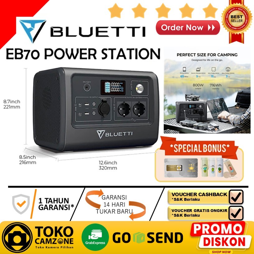 Bluetti EB70 Portable Power Station | 1000W 716Wh
