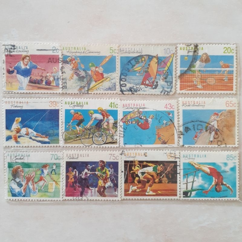 

(A) Perangko Australia Sports Tahun 1989 set 12pcs