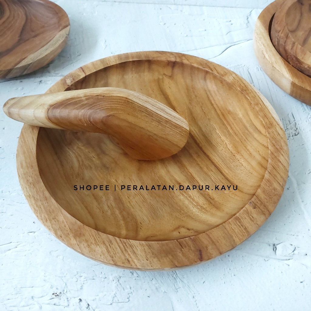 cobek kayu jati asli / ulekan kayu cobek / cobek ulekan kayu /  cobek kayu jati / coet kayu