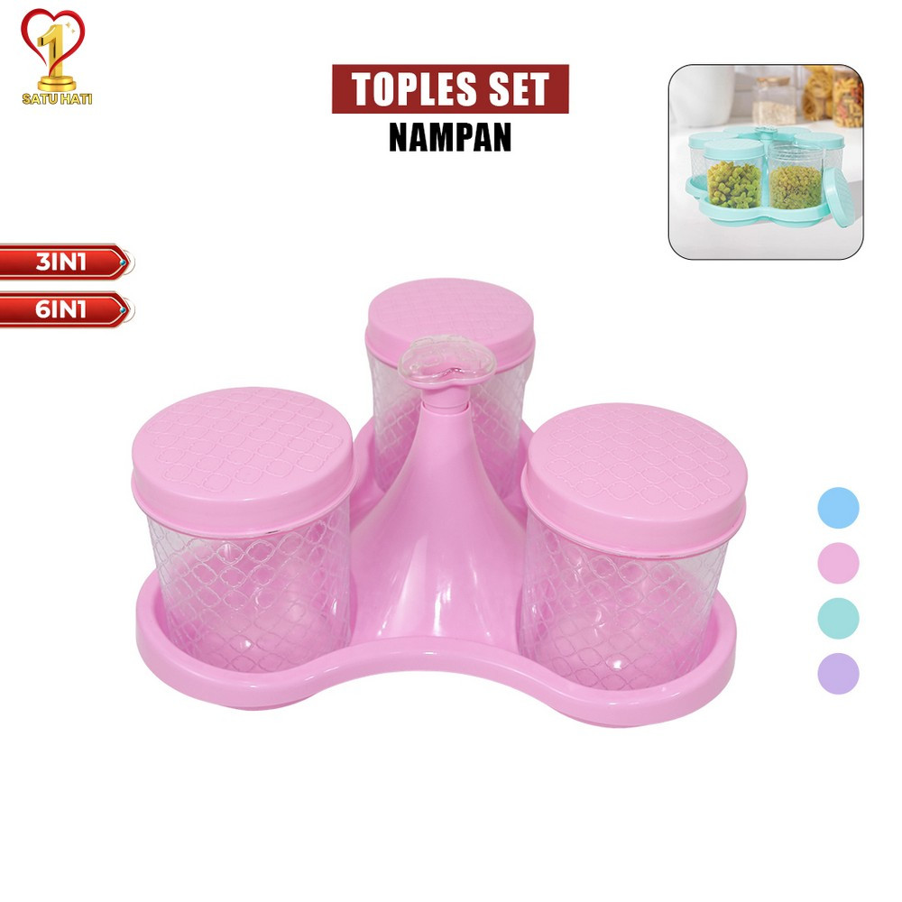Toples Kue Kering Lebaran Set Toples Plastik Tempat Kue Set Nampan Penyimpanan Food Snack Tray Satu 