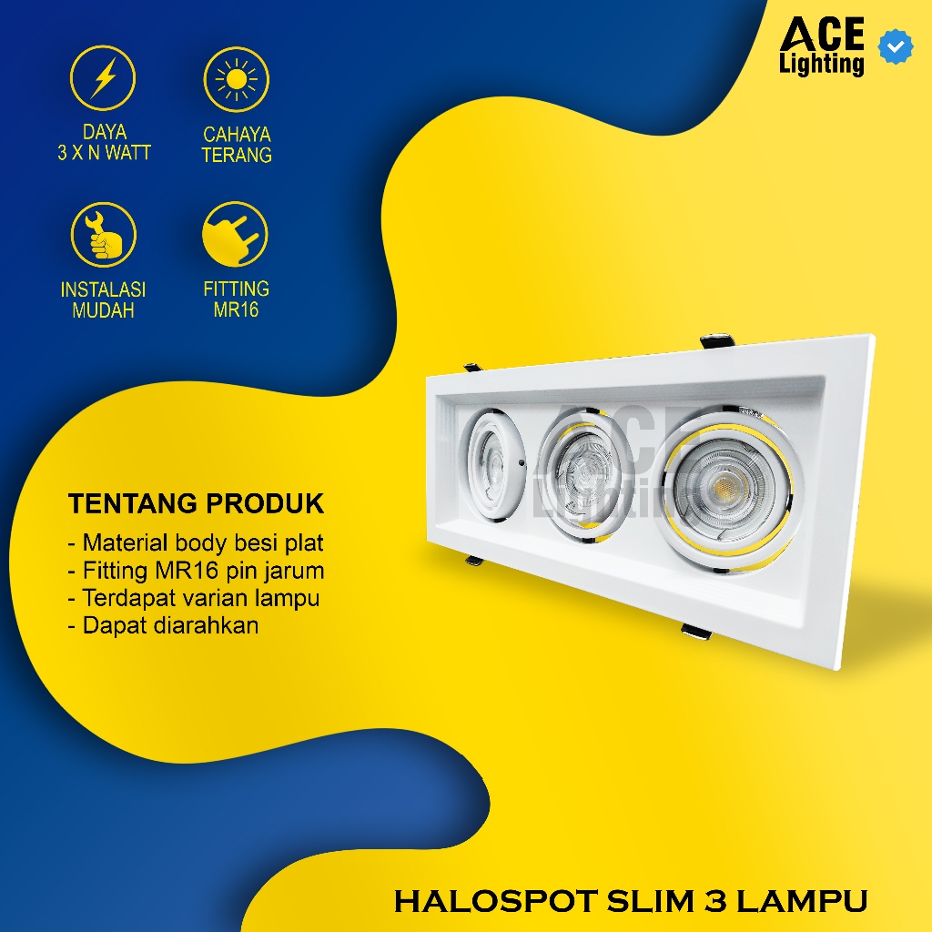 Kap Housing Downlight plafon 3 Fitting Mr16 Kap lampu downlight Inbow