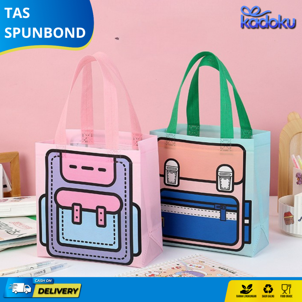 

Tas Spunbond Anak / Goodie Bag Spunbond / Spoundbond Bag Ulang Tahun Anak Hamper Lucu/ Tas Ultah