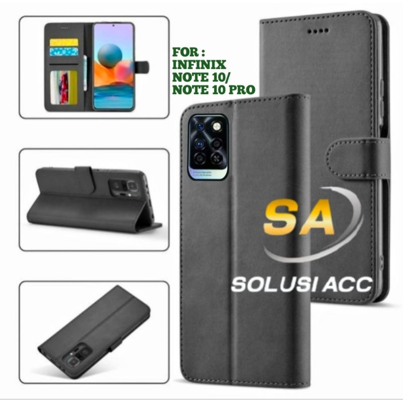 CASE INFINIX NOTE 10/INFINIX NOTE 10 PRO FLIP COVER WALLET SARUNG HP CASING DOMPET LEATHER CASE