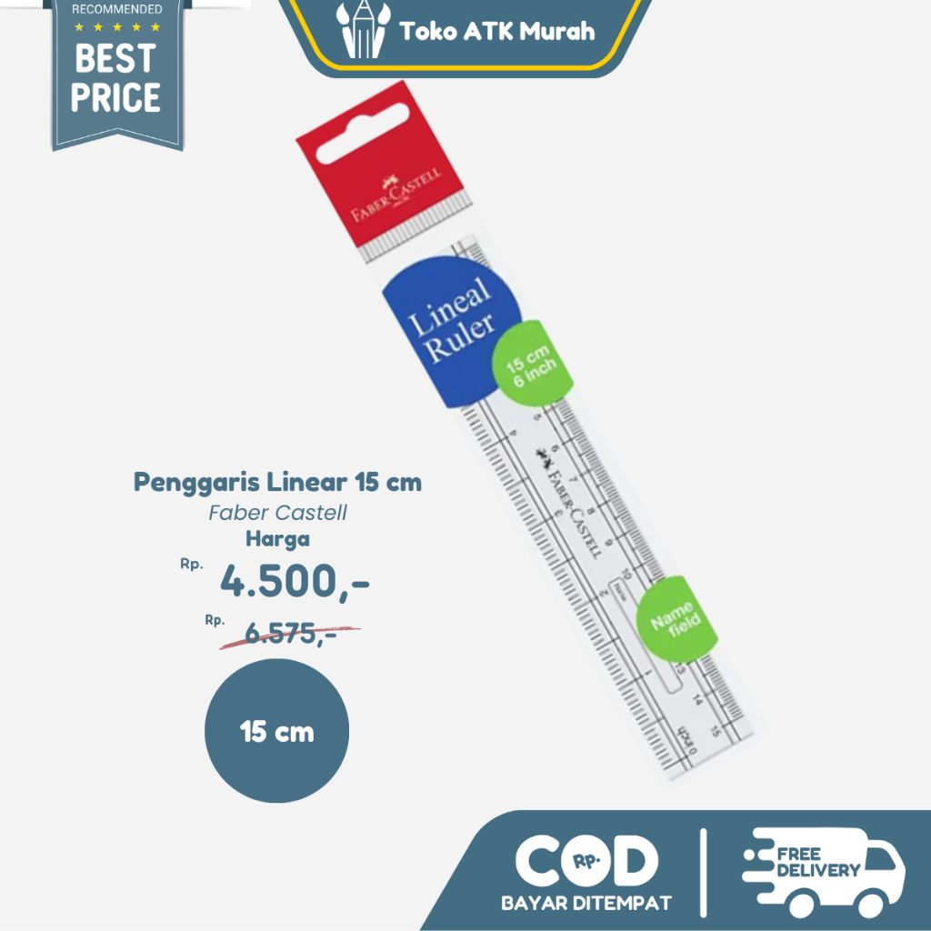 

Penggaris 15cm Faber Castel/ Ruler faber castel/ terlaris/ termurah
