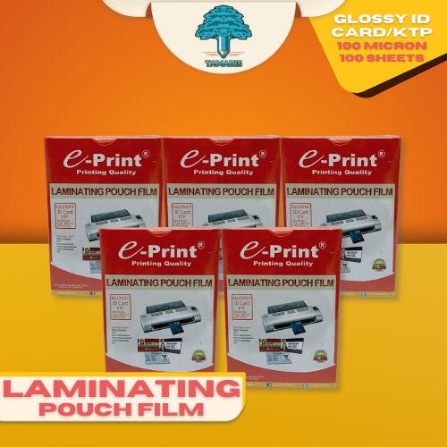 

E-PRINT LAMINATING POUCH FILM GLOSSY ID CARD/KTP 100micron 100sheets