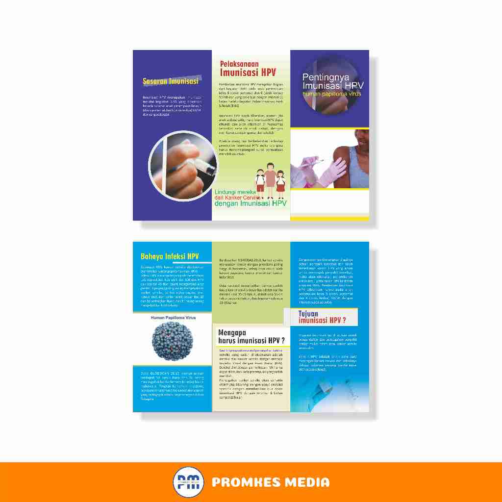 Leaflet/Brosur Imunisasi HPV, Leaflet HPV, Imunisasi, Leaflet Murah, Brosur Promkes