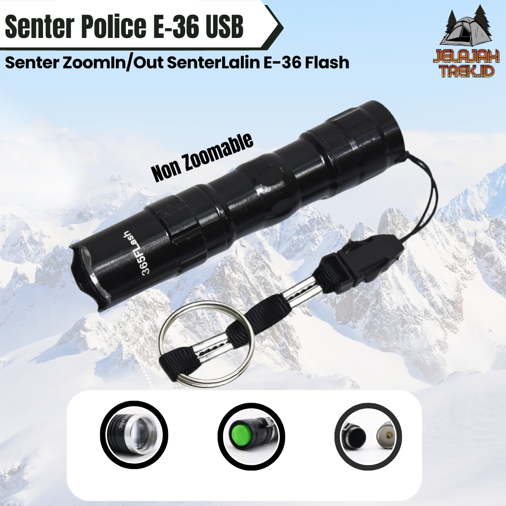 Senter Police E36 Senter Kecil Senter Mini Police 365Flash