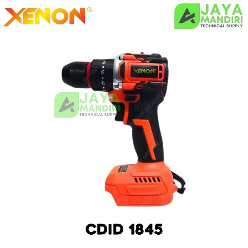 Mesin Bor Beton Baterai Cordless Brushless Impact Drill XENON CDID1845