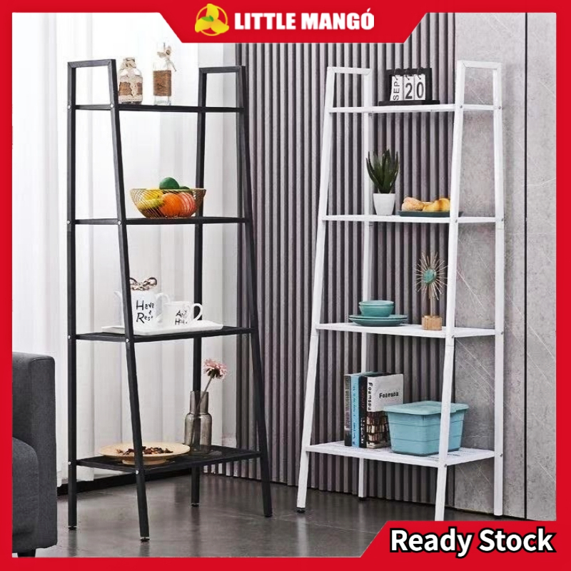 4 Tingkat Rak Buku Rak Ruang Tamu Serbaguna Rak susun besi Buku Dekorasi Ruang Tamu Serbaguna Rak