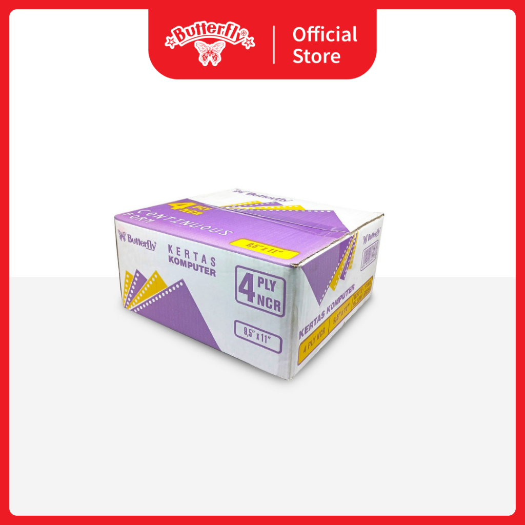 

BUTTERFLY KERTAS CONTINUOUS FORM NCR 4 PLY 9,5 X 11 / KERTAS KOMPUTER