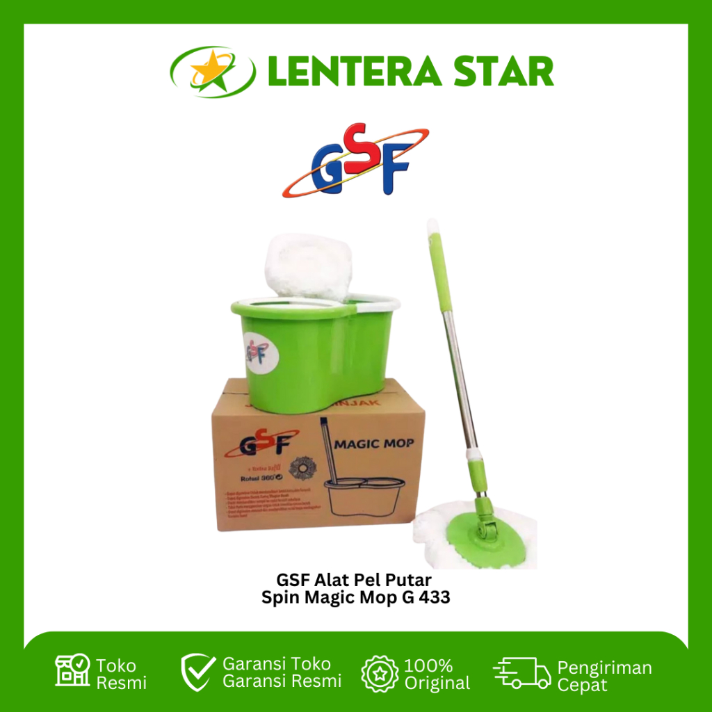 Magic Mop GSF G 433 Alat Pel Magic Mop GSF G-433 Pel praktis with ember (DRY & WASH) HOMESTATION