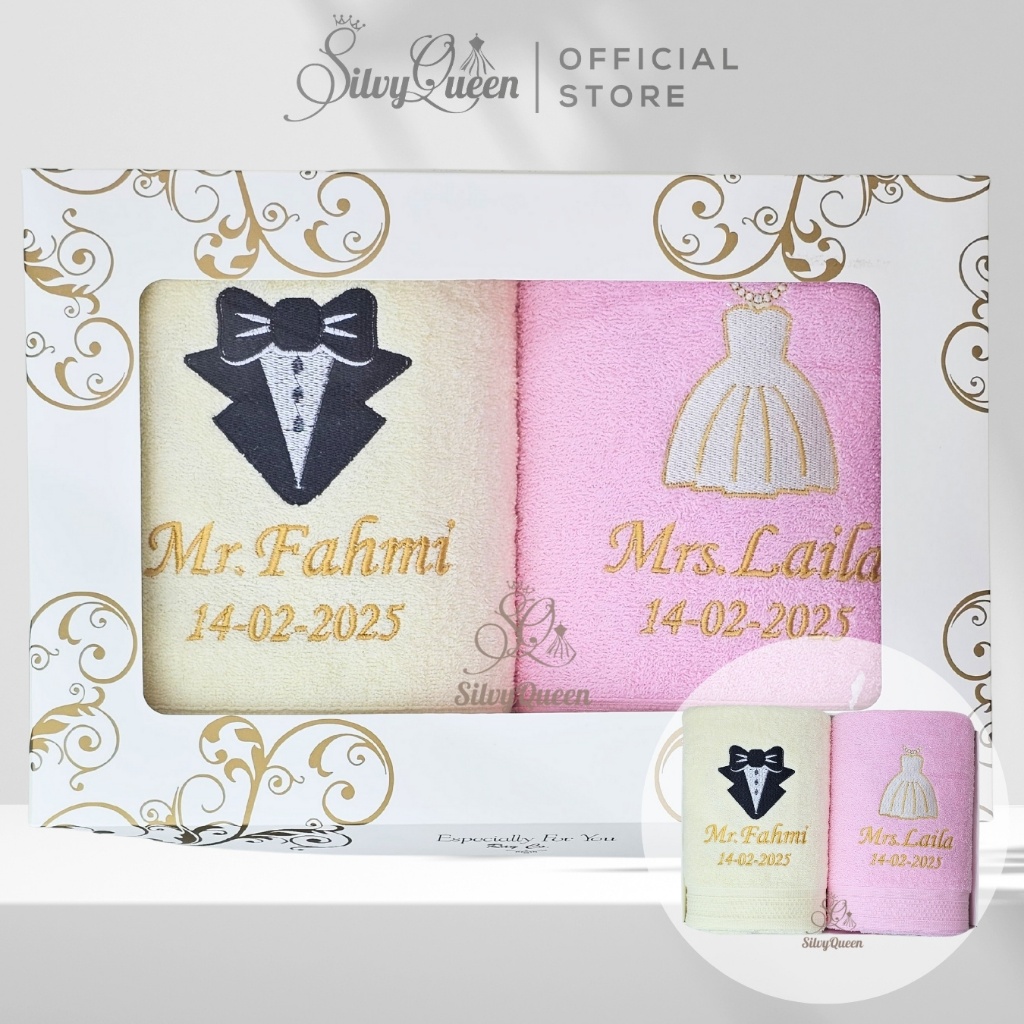 Handuk Couple Dewasa Bordir Nama