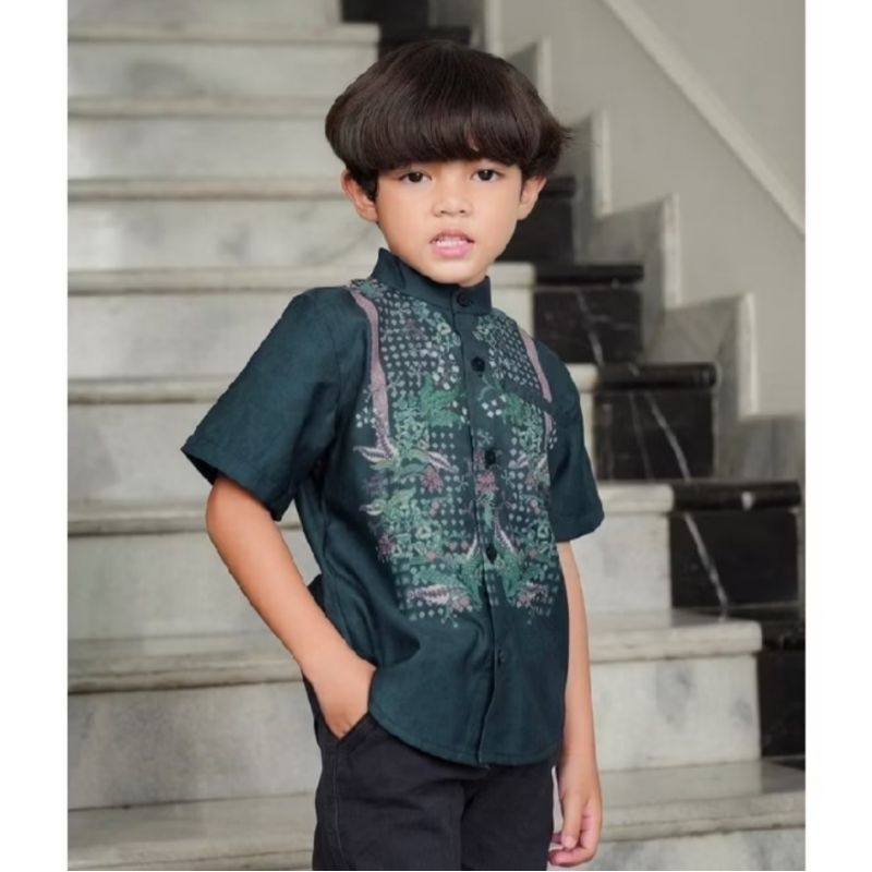 Benang Jarum Serenity Soiree Kids Shirt Koko - Midnight size M New bukan preloved