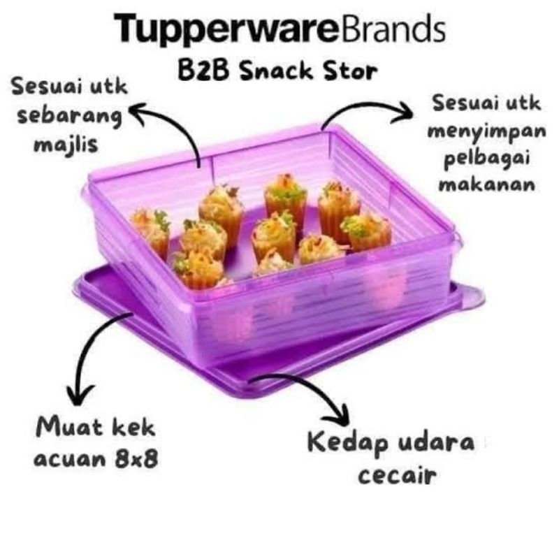 Tupperware snack store 2.9l tempat kue kotak jajan spiku lapis