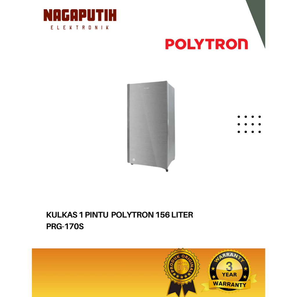 Polytron Kulkas 1 Pintu 156 Liter PRG-170S Garansi Resmi