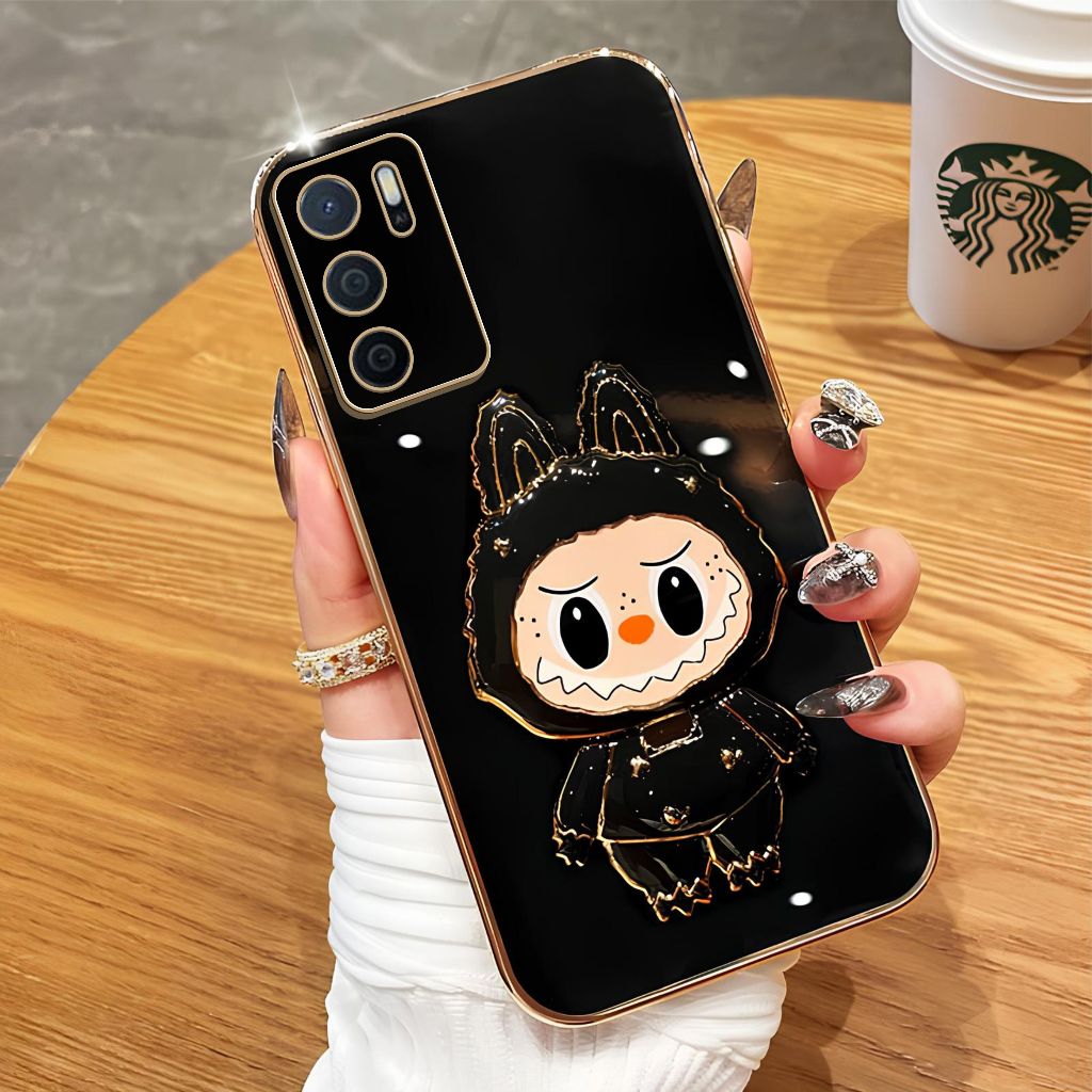 Soft Case Oppo A16 A54s Casing Plating Luxury Dudukan Kaca Miror Premium