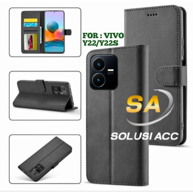 CASE VIVO Y22 Y22S FLIP COVER WALLET SARUNG HP CASING DOMPET