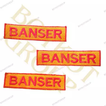 Bet nama BANSER Bordir 100 biji kuning merah lis merah