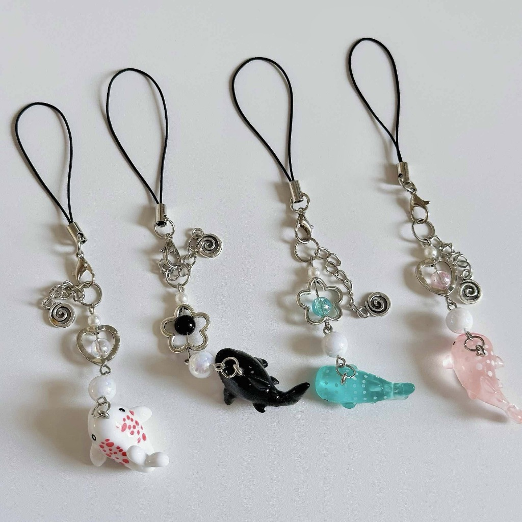 Gantungan Hp Strap Phone Ikan Hiu Paus Beluga Lucu Hiasan Gantungan Tas Aesthetic