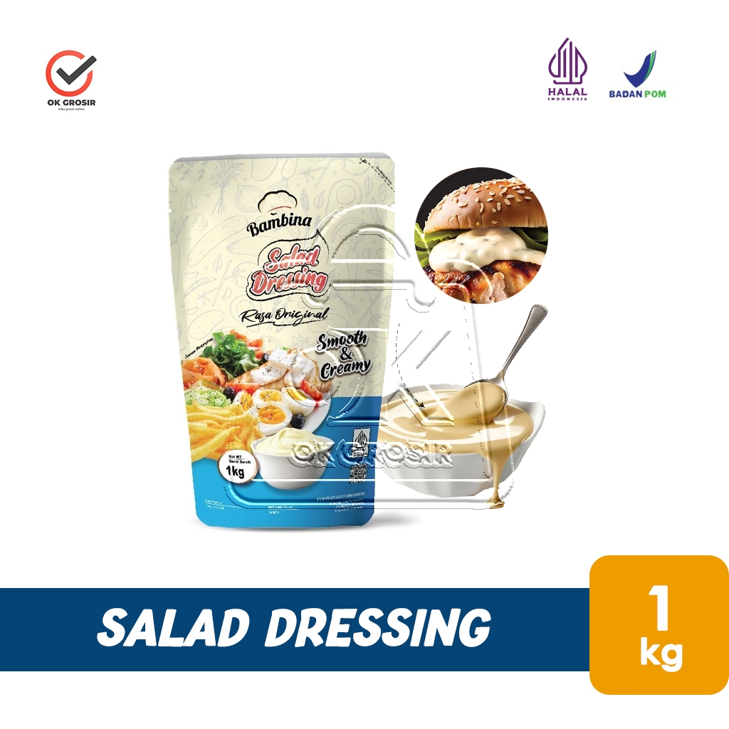 

Mayones BAMBINA Salad Dressing Mayo Mayonnaise (Pouch 1Kg)