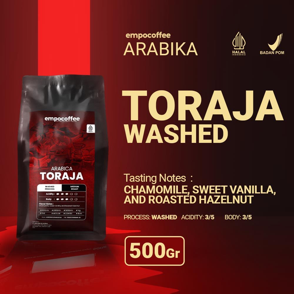 

Empo Coffee Biji Kopi Bubuk Arabika Toraja Sapan Arabica Coffee Roast Bean Coffe Roasted Beans 500 Gram