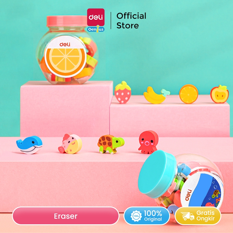 

Deli School Eraser / Penghapus Hapusan Buah dan Binatang Lucu isi 20 7533
