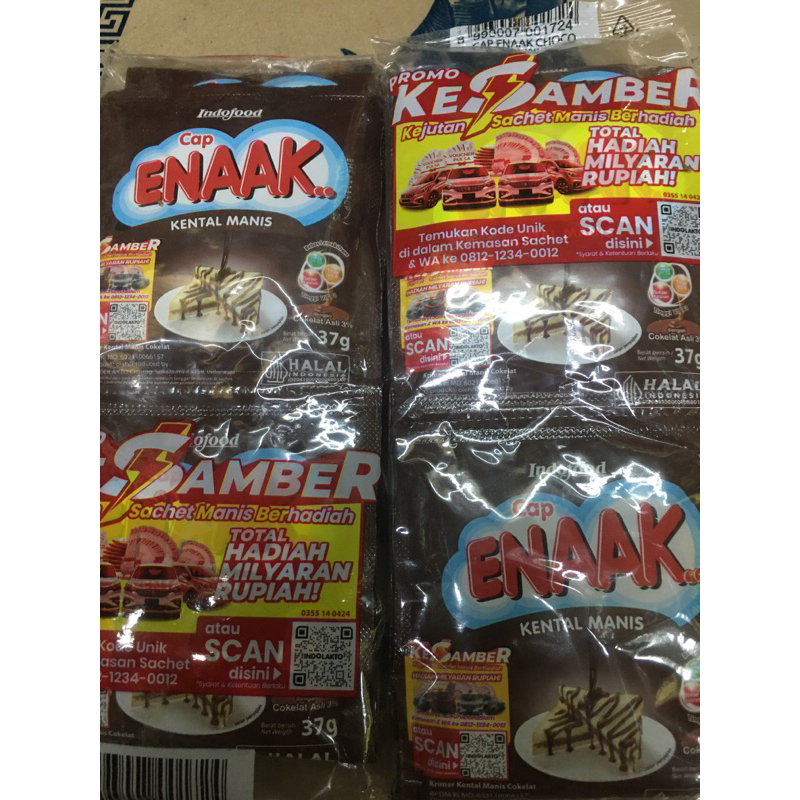 

Susu Kental Manis Cokelat cap Enaak sachet isi 6 @37g