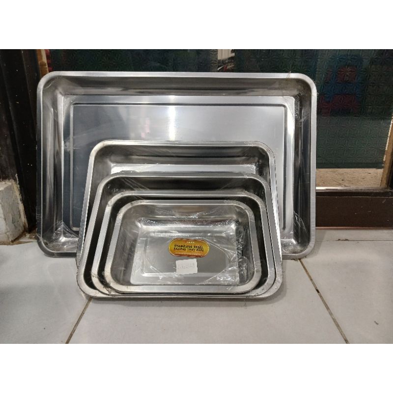 *KHUSUS BATAM* nampan segi stainless/talam segi/baking tray stainless