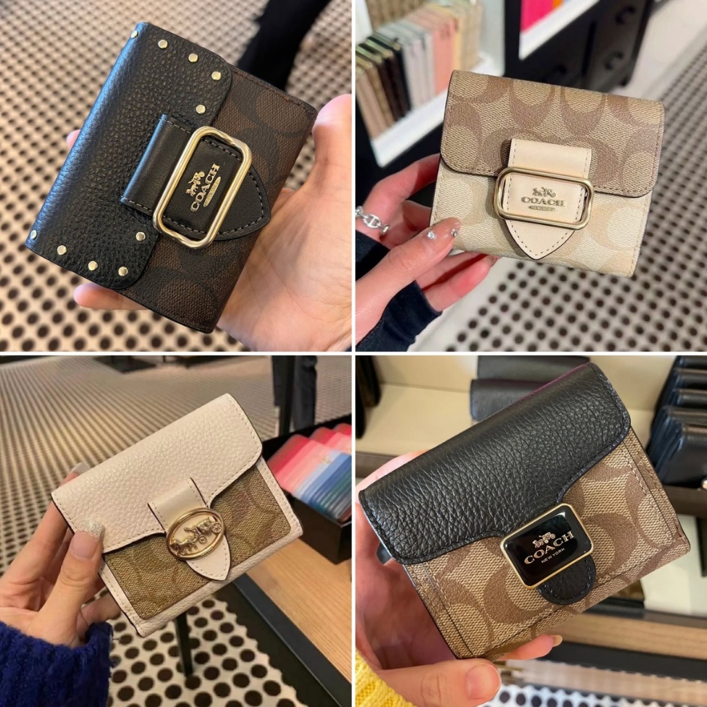 Coach Small Morgan Wallet In Blocked Signature Canvas/Coach Pepper Wallet In Signature Canvas/Coach 