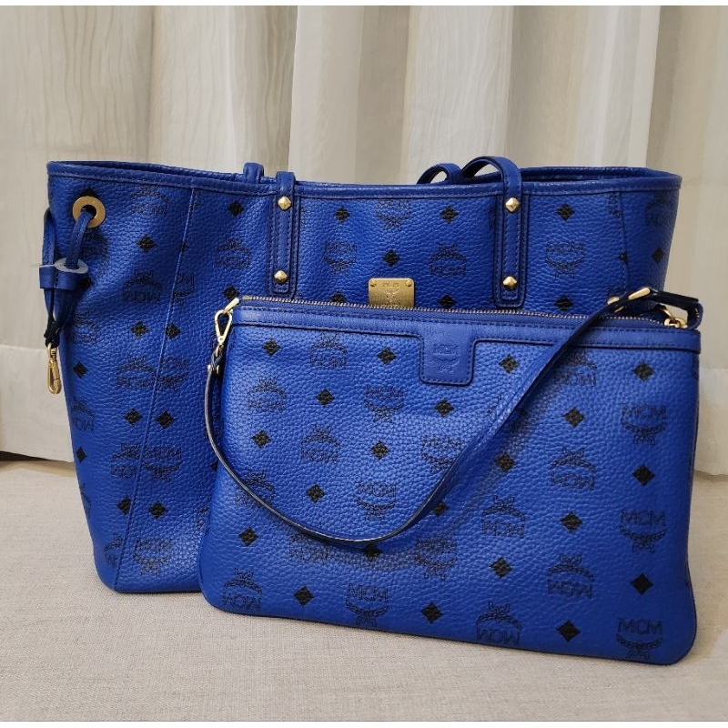 Preloved MCM Tote Bag Cobalt Blue